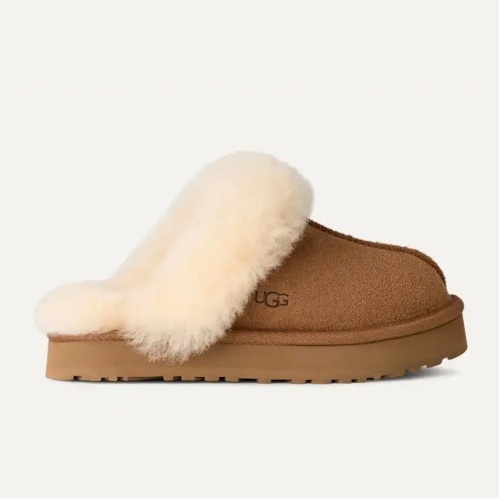 UGG Women's Brown and Cream Sheepskin Slippers